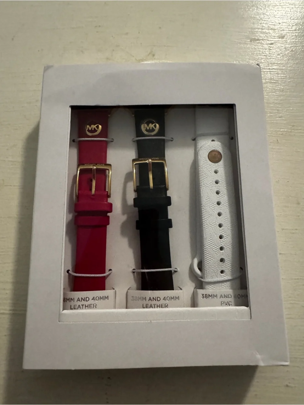 New Michael Kors Women’s Interchangeable Watch Strap Set - Pink,Black&WhiteApple